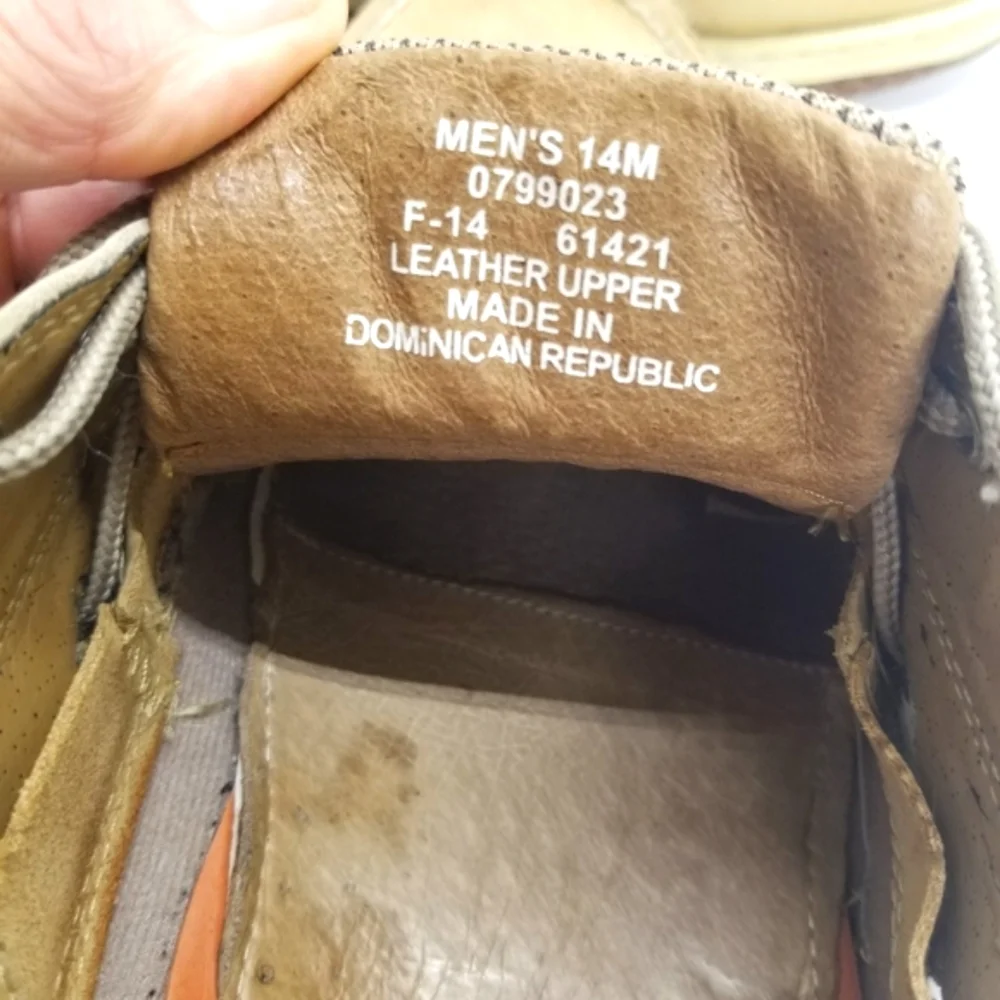 Sperry Top-Sider Men Sz 14M Boat Shoes Billfish 2 Tone Tan Beige Leather